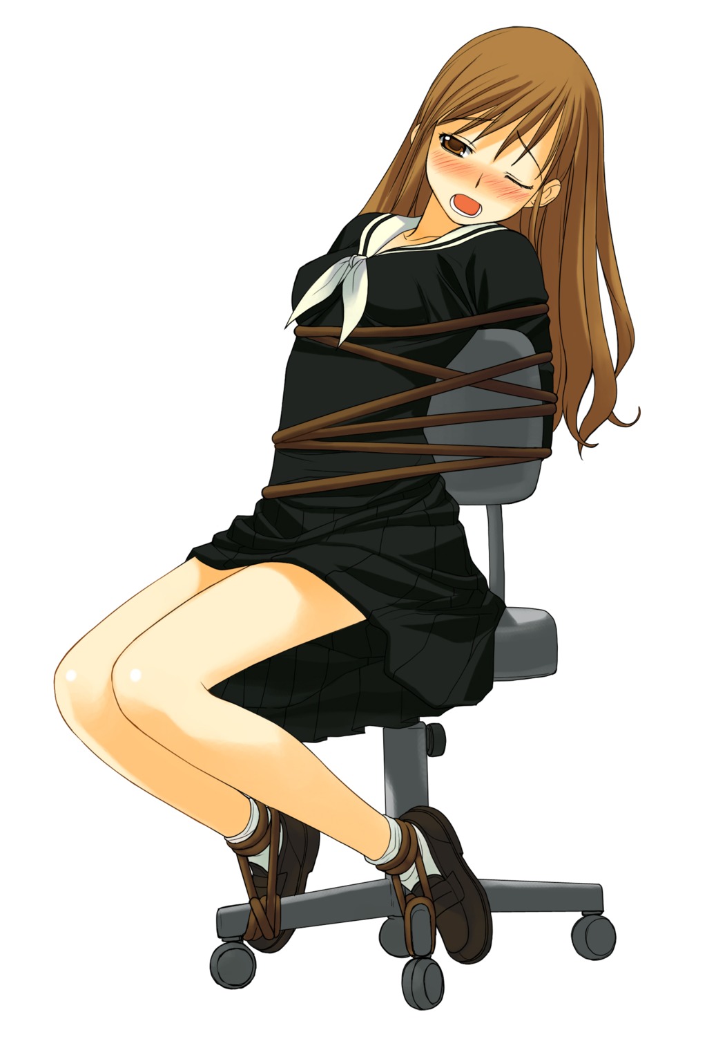 Anime girl tied to chair
